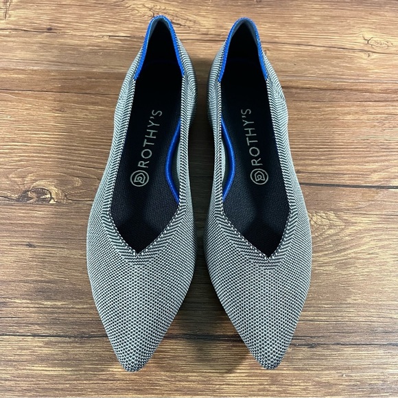 ROTHY’S The Point ‘Cloud Grey Birdseye’ Slip-On Knit Flats Women’s Size 9.5 Shoe - Picture 10 of 10